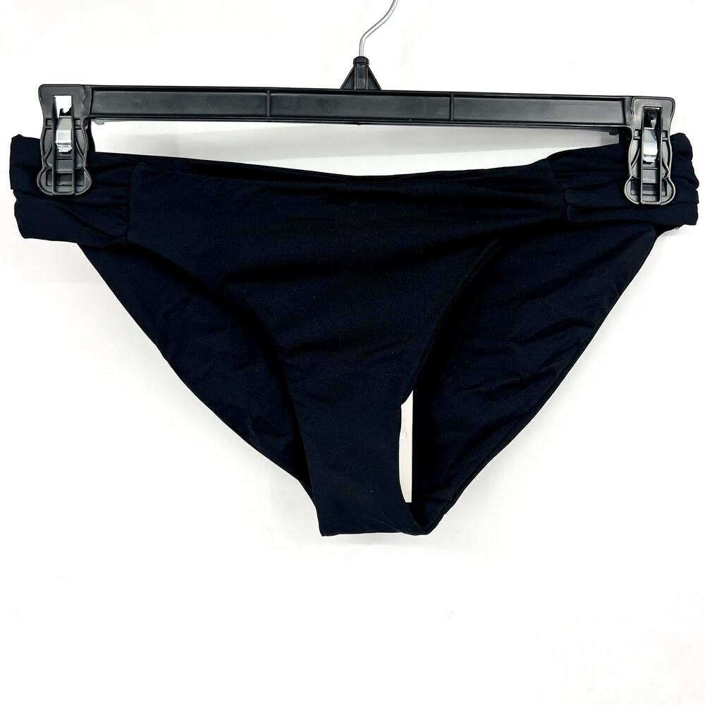 BECCA Women's Muse Side Ruched Bikini Bottoms Small Black Hipster NWT - Picture 4 of 13